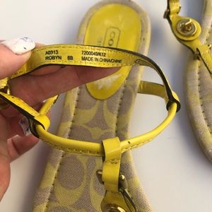 Coach Shoes - NWOT Coach Robyn yellow leather lock sandal 8B Coach Shoes - NWOT Coach Robyn yellow leather lock sandal 8B